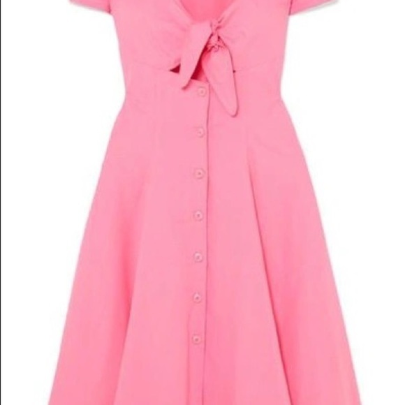 Staud Alice Pink Cotton Barbiecore Bow Midi Dress 0 - Picture 11 of 11